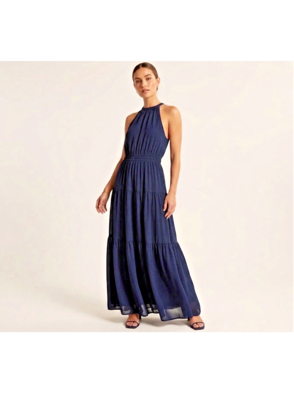 Wilfred Aritzia Effet Navy Blue Maxi Dress Sz M